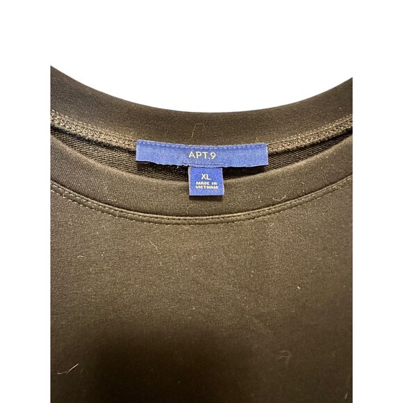 🍒 2/$20 🍒 Navy Blue Rounded Collar Long Sleeve Blouse with Striped Hem sz XL - Picture 4 of 7